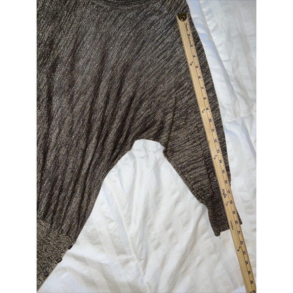 APT. 9 Metallic Gold Beige 3/4 Sleeve Scoop Neck Women Top XL Lightweight Career - Picture 11 of 15